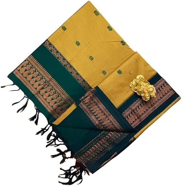 Designer Pure Kalyani Cotton Silk Saree Handloom Women Weaving Fabric Sari Wedding Wear With Matching Blouse Piece