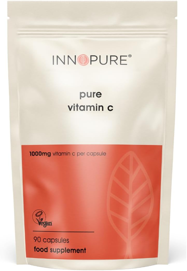 INNOPURE Pure Vitamin C Capsules 1000mg (No Fillers or Binders) Pure-Fill Supplement, Easy to Swallow 1 Daily Capsule (Not Tablets) 90 Capsules