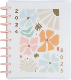 Happy Planner Disc Bound Mid-Year 12 Month Dashboard Planner, Academic Planner July 2024-June 2025, Classic Size Planner for School, Desert Thistle, 72 Pages, 12 Dividers, 2 Sticker Sheets, 7" x 9 3/4"