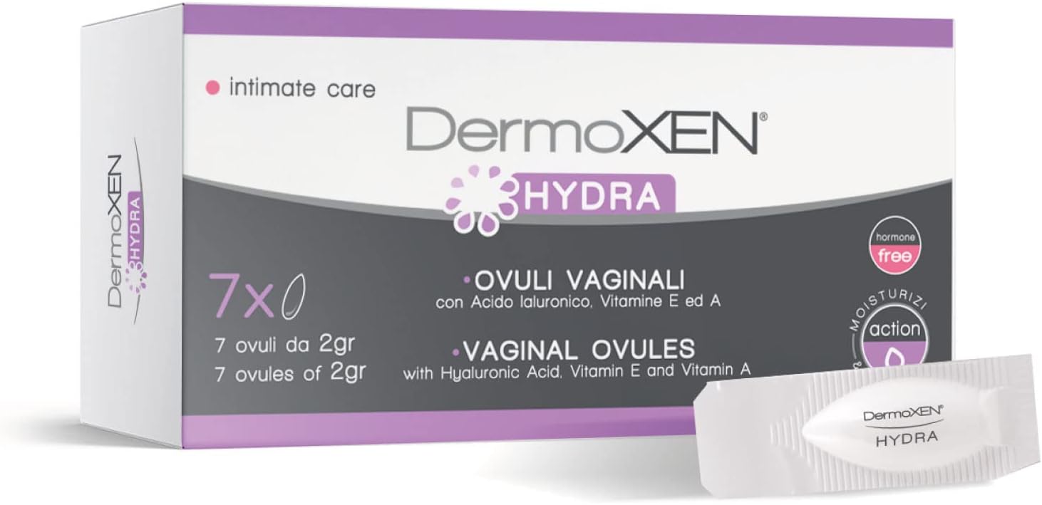 Dermoxen Hydra Moisturising Interna Vaginal Ovules with Hyaluronic Acid. Helps Combat Vaginal Dryness, Burning, Itching and Irritation. Ideal in Menopause. 7 Piece Pack