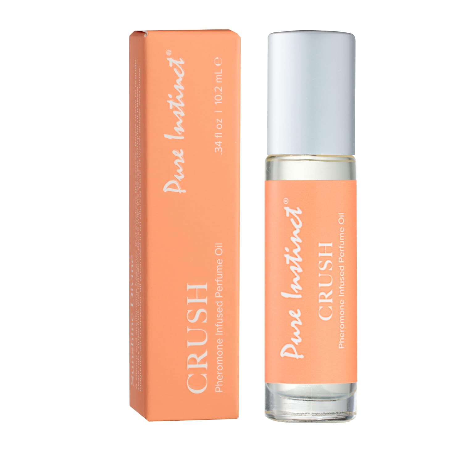 Pure Instinct CRUSH The Original Pheromone Infused Essential Oil Perfume Cologne - For Her Women - TSA Ready (Roll On Bottle 0.34 Fl. Oz./10.2mL)
