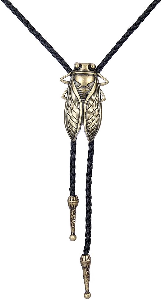 GelConnie Bolo Ties for Men Women Western Cowboy Tie Mens Western Necklace Leather Necktie Gold Bolero Tie Cowboy Necklace