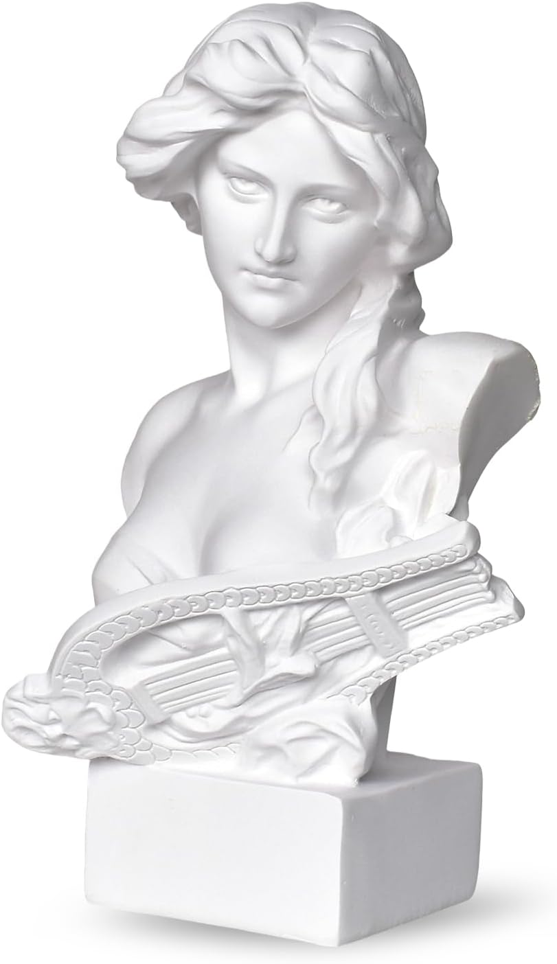 SAVOSWEET 6" H Greek Mythology Bust Statue, Resin Aphrodite Statue and Sculpture for Room Decor, Dark Academia Room Decor, Bookshelves, Shelves, Partition, Coffee Table Centerpiece