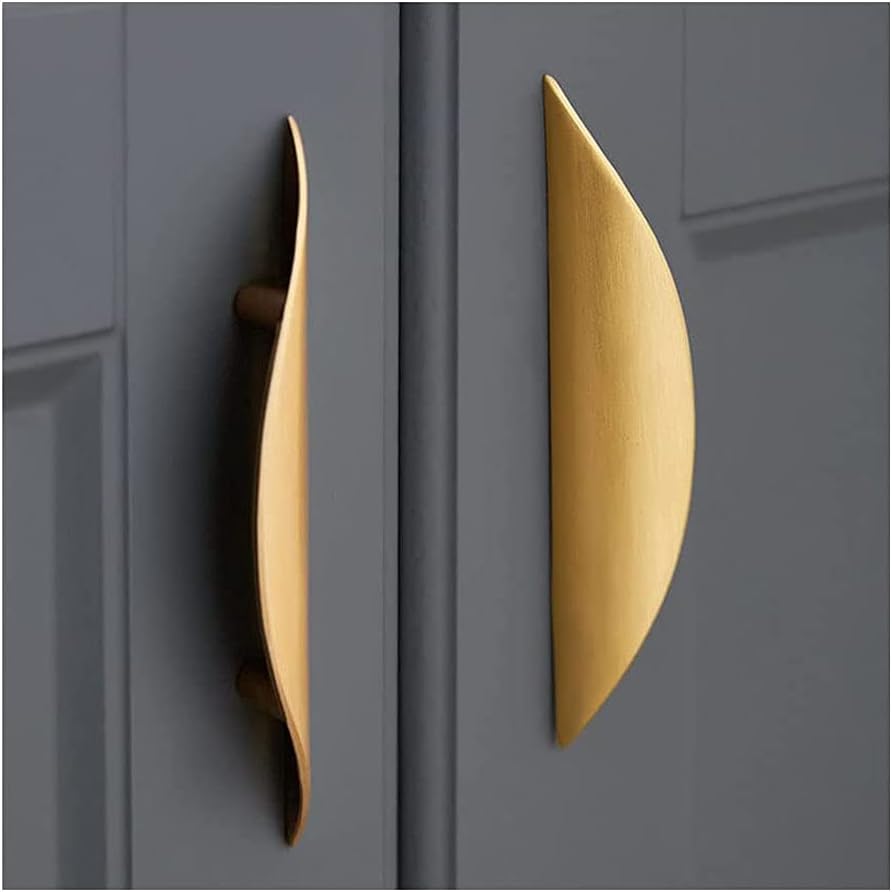 Modern Light Brushed Cabinet Pulls, Furniture Hardware Collection, Cabinet Handles, Drawer Pulls, Door Pulls, Kitchen Cupboard Handle, Pack of 4 (Gold,L-4PCS)