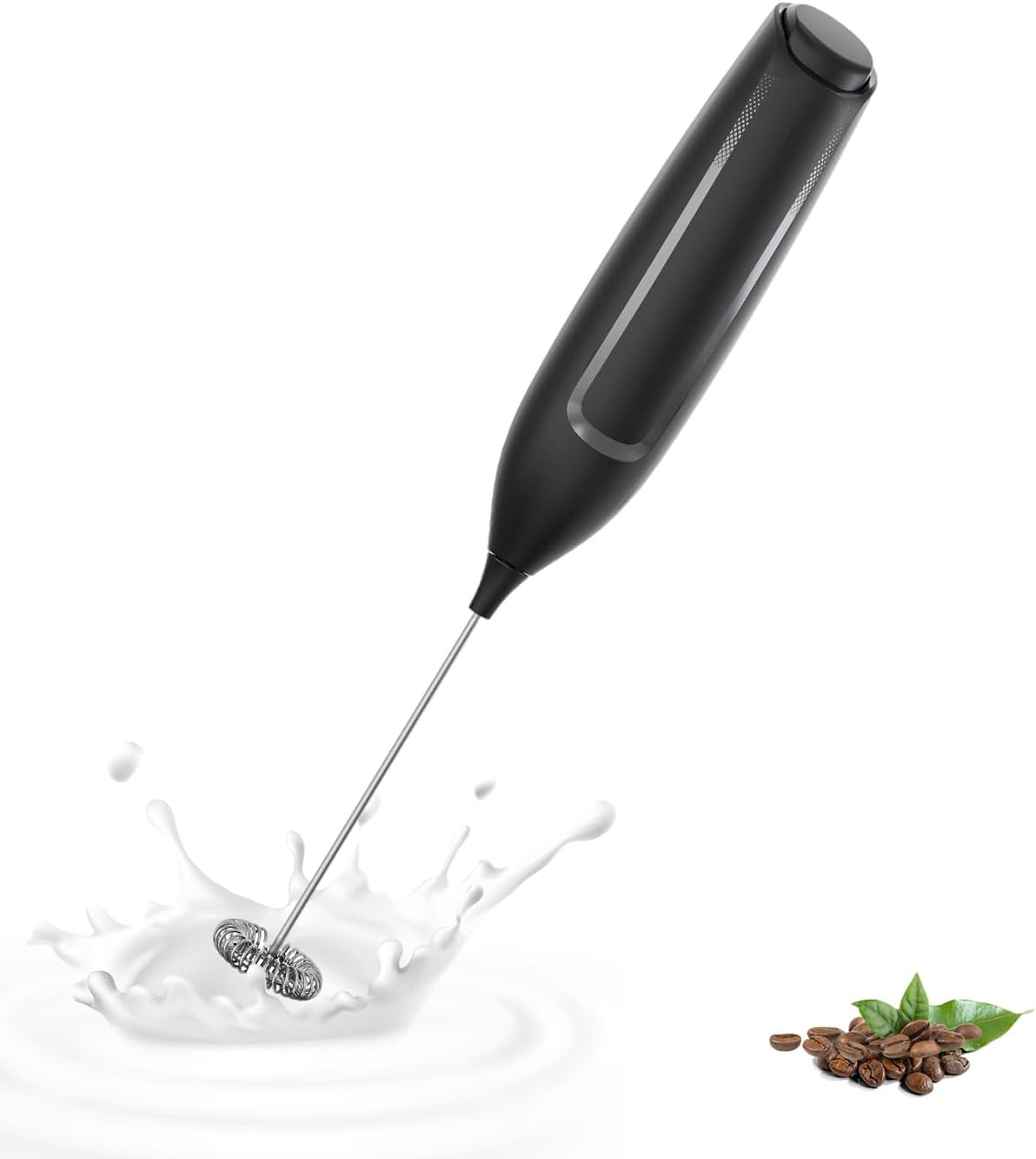 Milk Frother Handheld Battery-Operated Electric Foam Maker Frother Wand, Drink Mixer with Stainless Steel Whisk for Coffee, Lattes, Cappuccino, Matcha