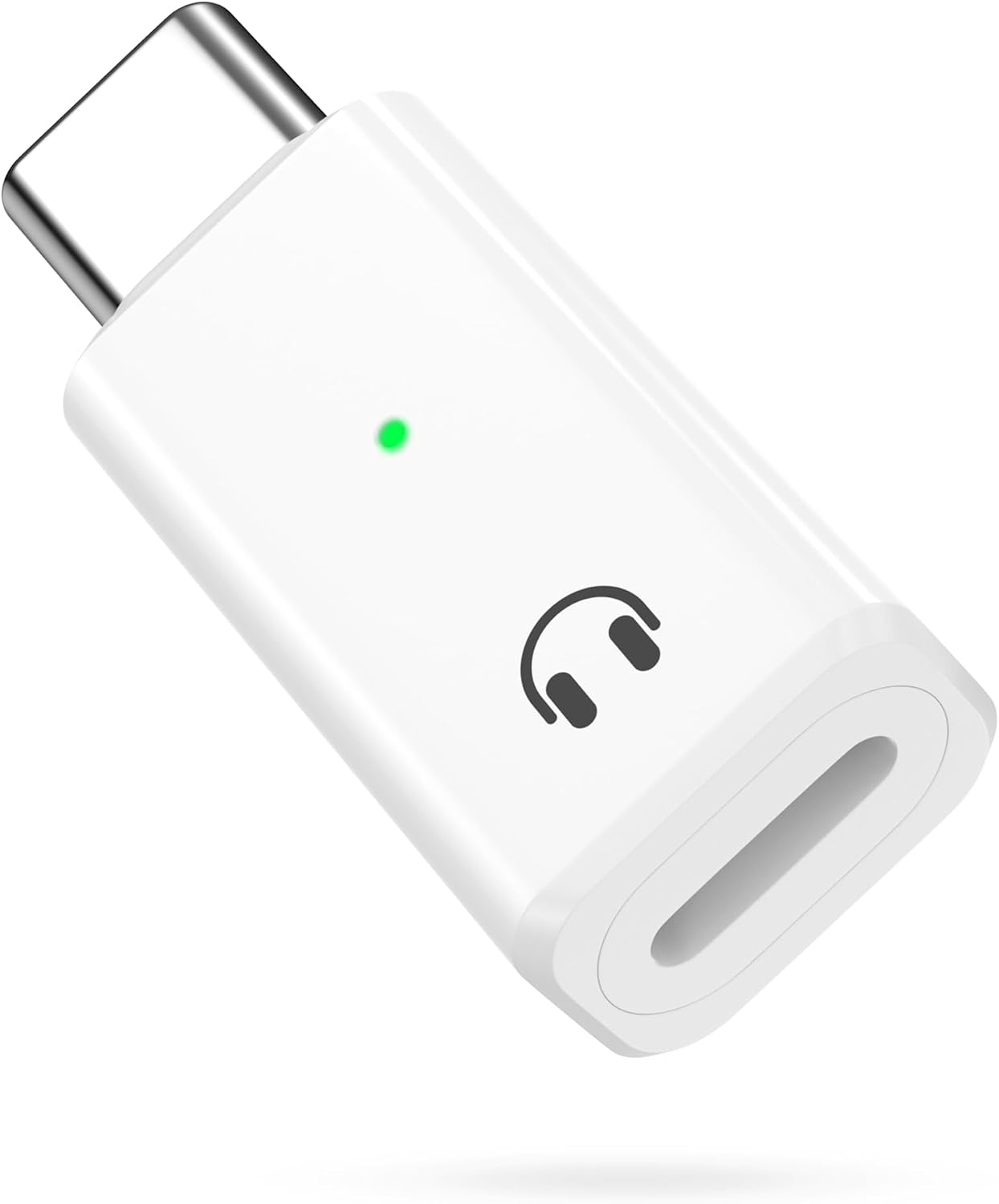 MoKo Lightning to USB C Audio Adapter Support Line Control, USB C Male to Female Lightning Headphone Earphone Adapter for iPhone 16 15 Pro Max Plus, iPad Air/Pro, Not for Charging/Data Transfer, White