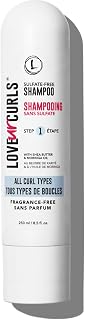 Love Ur Curls LUS Fragrance Free Shampoo, Moisturizing and Scalp Cleanse for Curly, Wavy, or Kinky Coily Hair, Vegan and Silicone Free,250mL