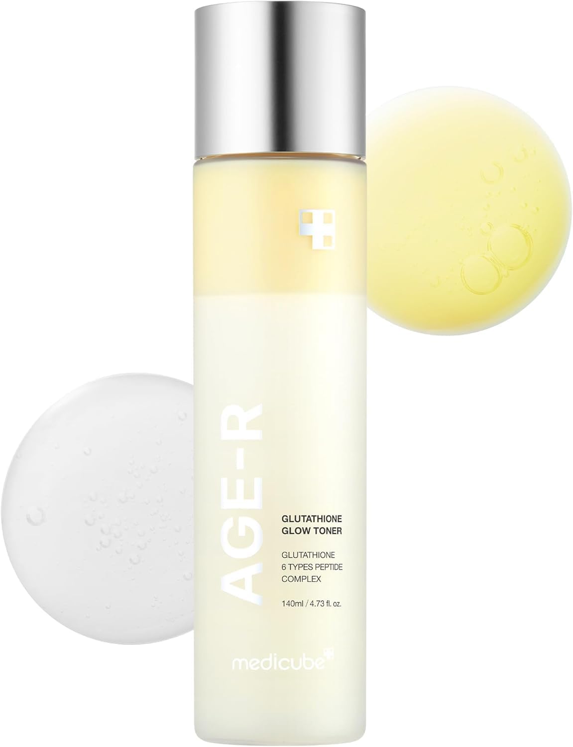 Medicube Age-R Glutathione Glow Toner - Milky 2-Phase Toner with Peptides & Glutathione for Glass Skin Effect - Radiant, Hydrated Complexion - 140 ml