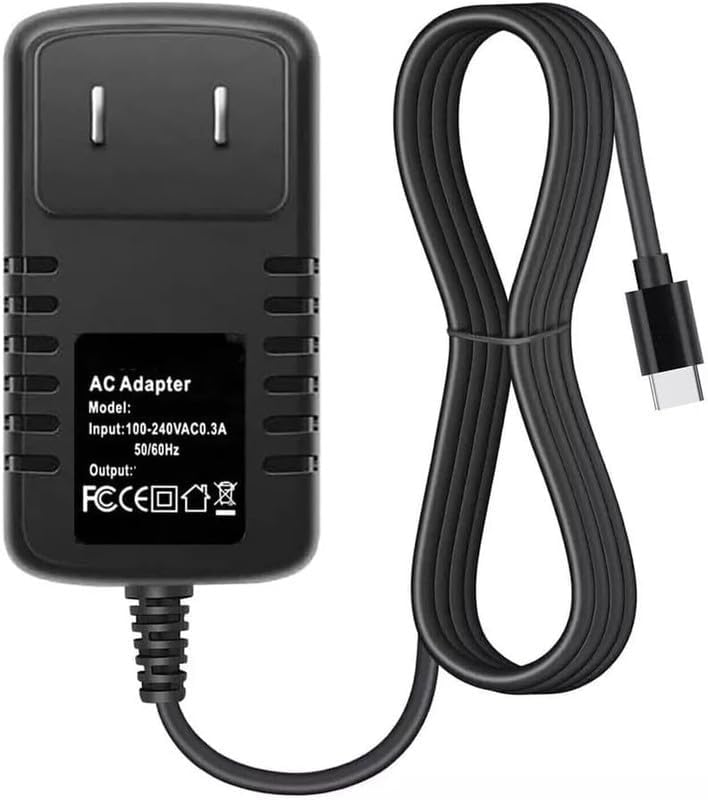 USB-C AC DC Adapter for YaberAuto YA70 21800mAh 80.66Wh Yaber Auto Black LED Flashlight Flash Light Portable Car Jump Starter Power Supply Cord Cable PS Battery Charger Mains PSU