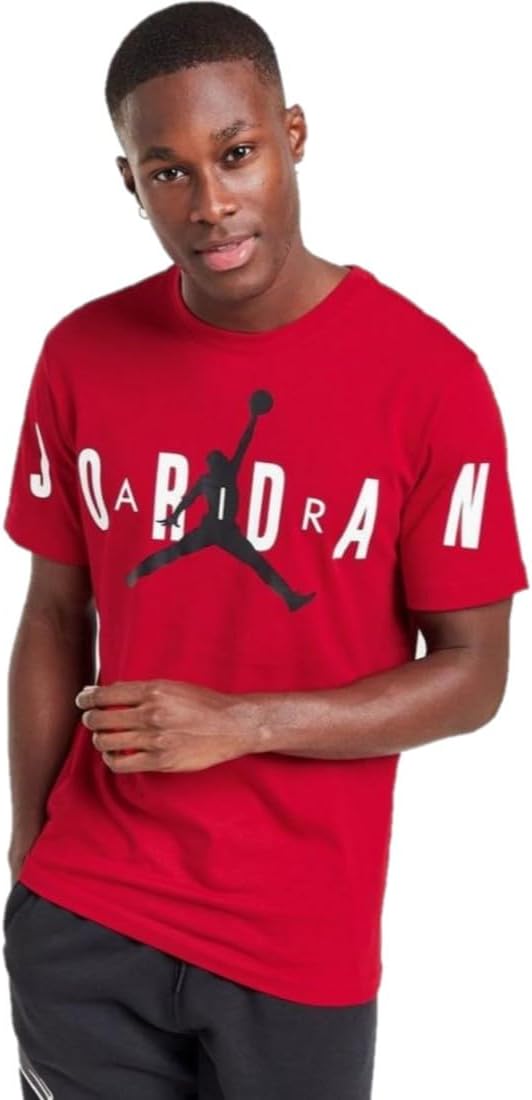 NIKE Men's Air Jordan Stretch T Shirt DV1445 Red Tee (UK, Alpha, L, Regular, Regular, Red)