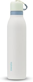 Owala FreeSip Twist Insulated Stainless Steel Water Bottle with Straw for Sports and Travel, BPA-Free, 24-oz, Green/White (Iced Breeze)