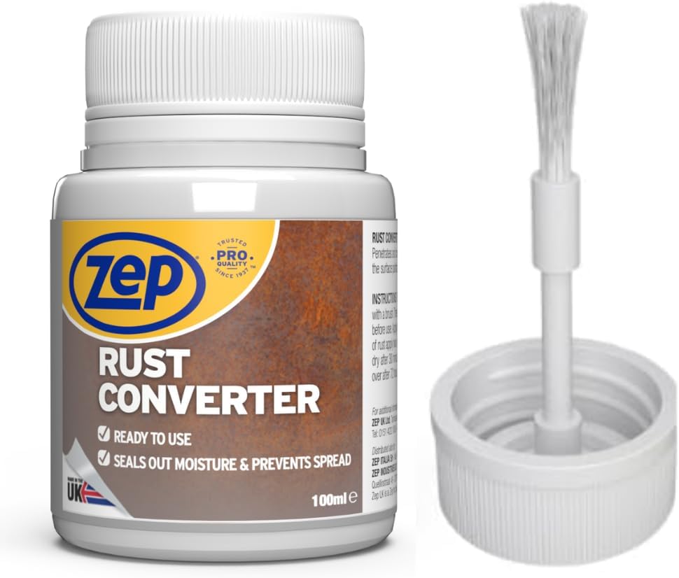 Zep Rust Converter and neutraliser with a brush for easy application | Rust inhibitor | Rust converter for cars | Rust converter for metal | Car rust treatment (Rust Converter)