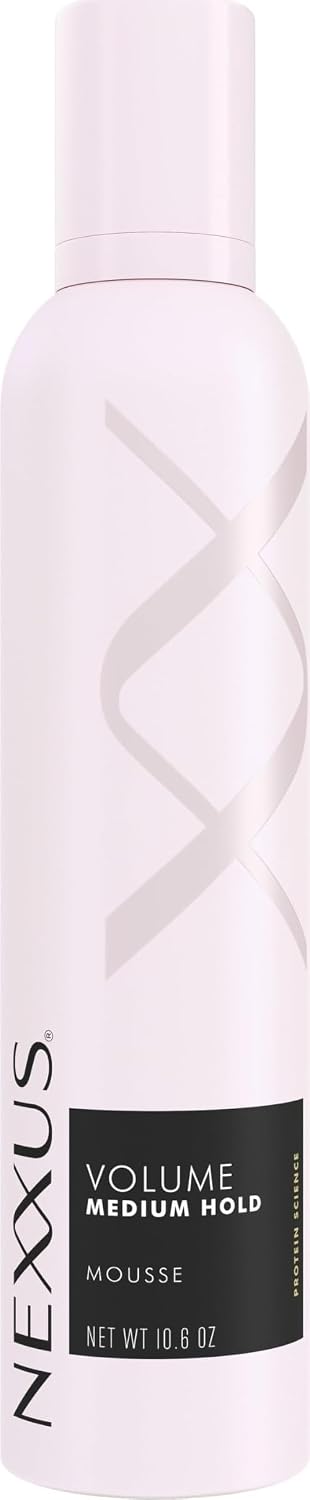 Nexxus Volume Mousse Medium Hold Frizz Control & Shine 10.6 oz | For flat hair - delivers voluminous lift, lasting hold, and humidity protection with touchable shine.