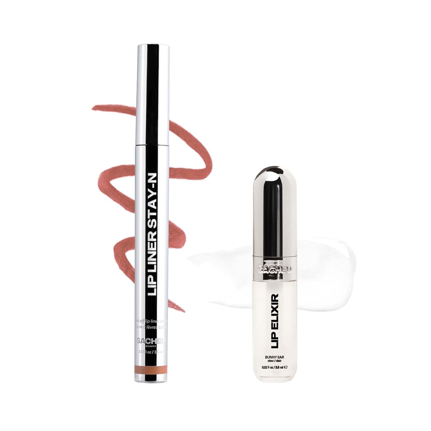 Sacheu Lip Liner STAY-N Peel Off & Lip Elixir Duo, p-INKED & Bunny Ear