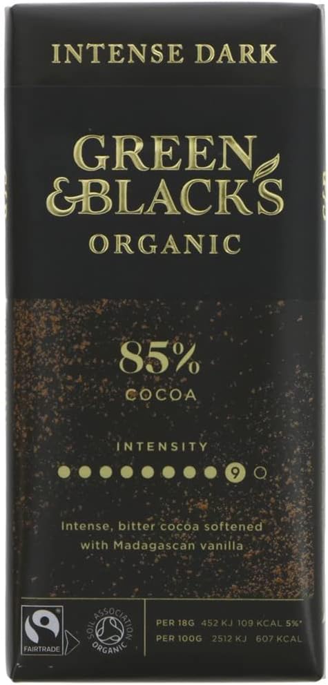 Green & Black's Organic 85% Dark Chocolate Bar, 90 g (1-Pack)