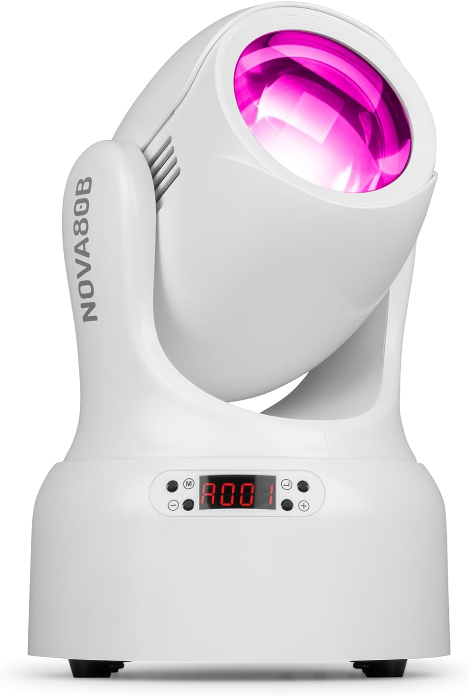 BeamZ NOVA80B-WH Compact LED Moving Head Beam Light - 80W White LED, 18-Facet Rotating Prism, DMX & Sound Control, Ideal for DJs, Bands, Clubs, Small Venues, Portable Stage Lighting Effects