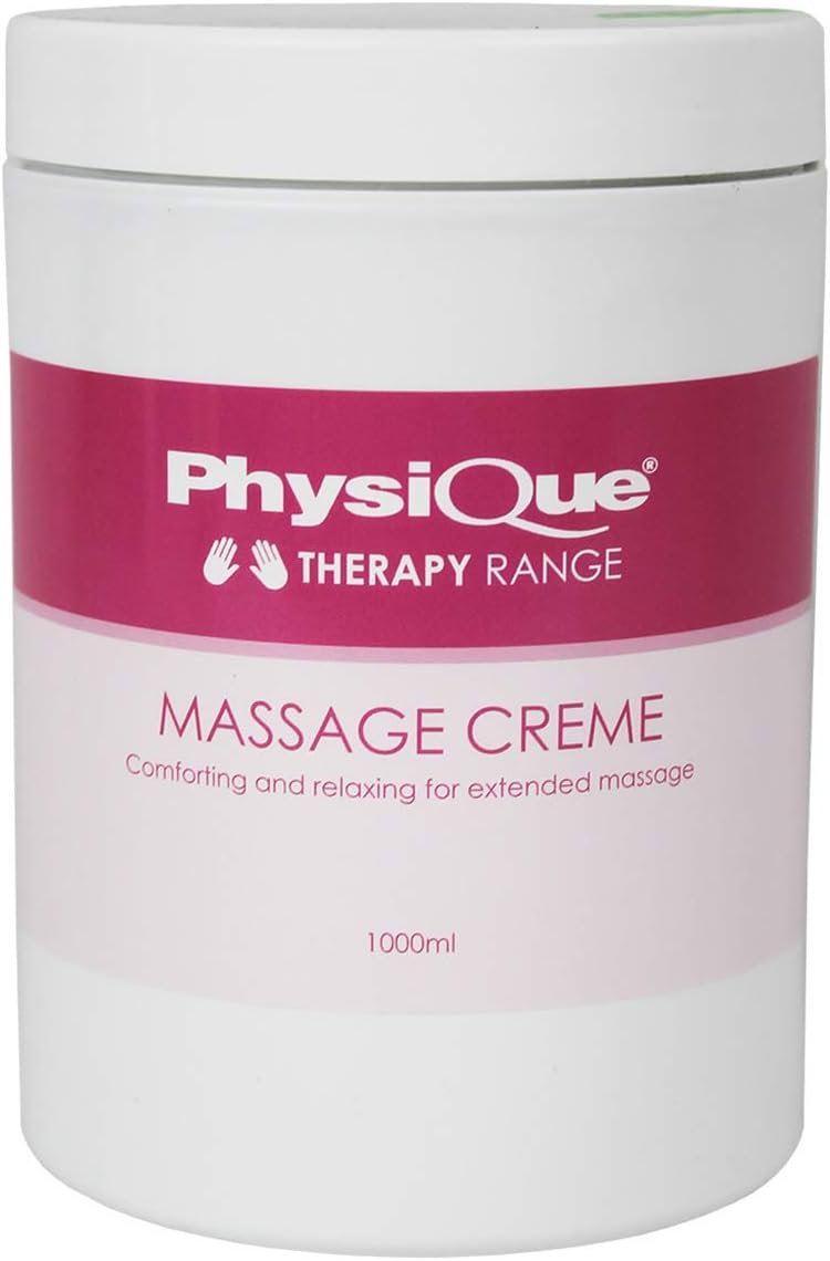 Physique Massage Creme 1000ml - Body Cream with Vitamin E - Perfect for Sports, Spa and All Types of Massage - Soft and Smooth Skin