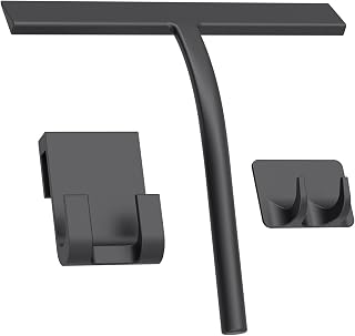 Squeegee, Matte Black 9 inch, Streak Free Cleaning, Shower Squeegee for Glass Doors, Bathroom, Shower Doors, Mirrors, Tiles and Car Windows,Silicone Squeegees,Shower Cleaner with 2 Hooks.