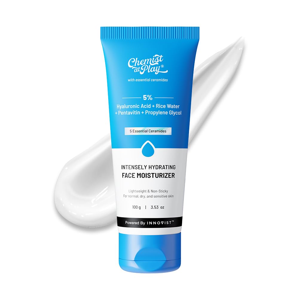 Chemist at Play Intensely Hydrating Face Moisturizer | Hydrates Up to 24 Hours | Repairs Skin Barrier | Lightweight, Non-Sticky Formula | Best for Dry Skin | 100gms