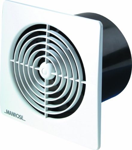 Manrose 100mm Low Profile Standard Flush Extractor Fan, 140mm x 140mm x 140mm, Chrome, 15W, 23 CFM, 41dB, For Buildings, Rooms