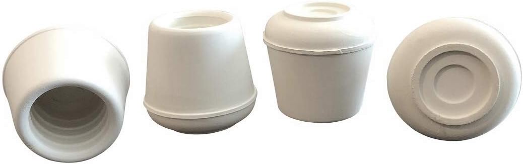 Shepherd Hardware 9121 1-Inch Inside Diameter Rubber Leg Tips, White - 89121 4 Count (Pack of 1)