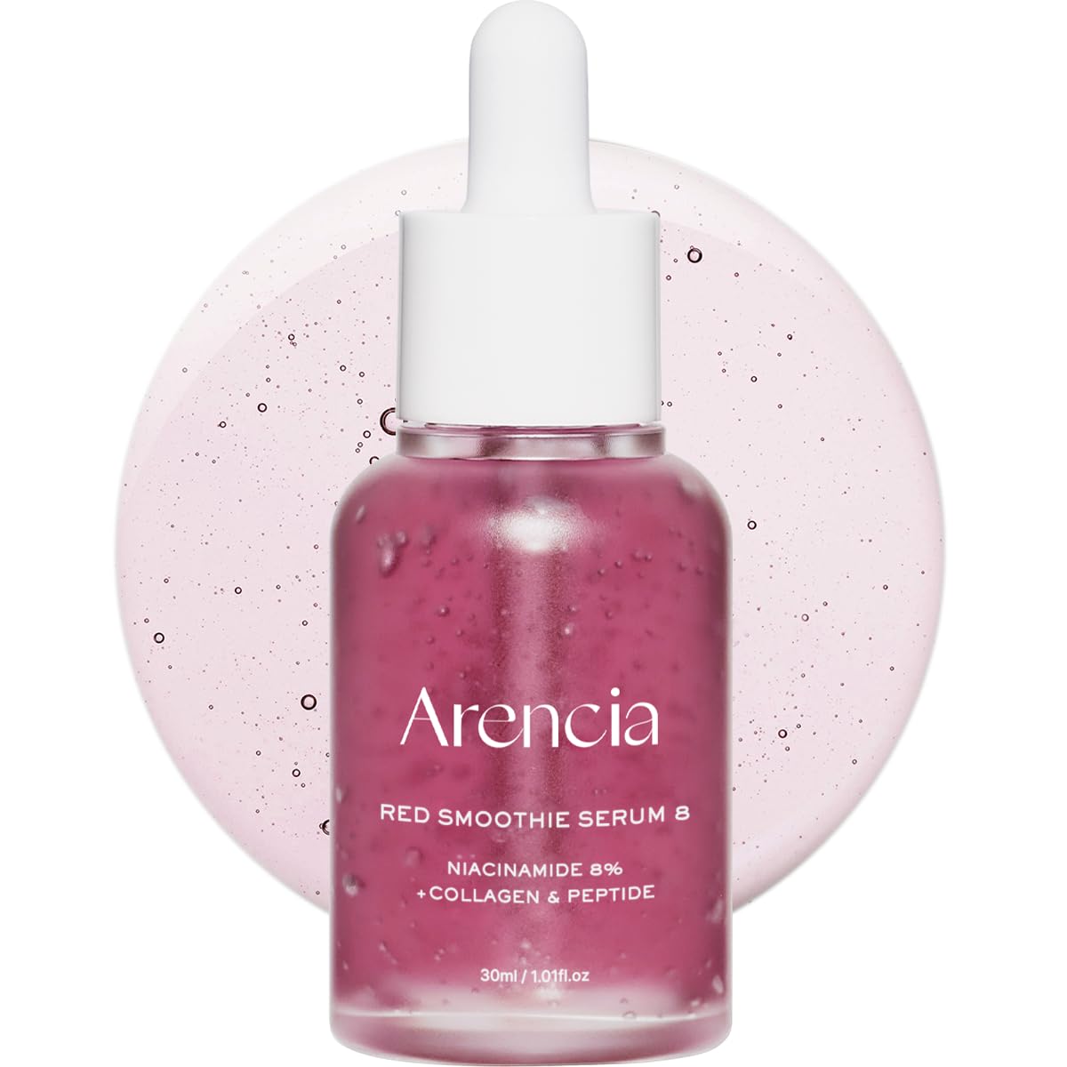 Red Collagen + Peptide Smoothie Serum, 8% Niacinamide, Vitamin C, Vitamin E, lifting anti-aging serum for skin texture for glass skin