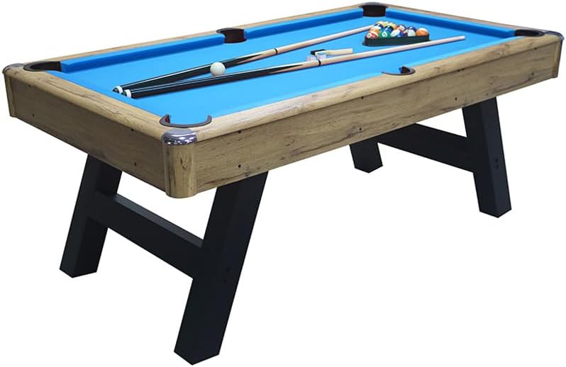 6ft Oak Pool Table with Drop Pockets - Choice of Colours