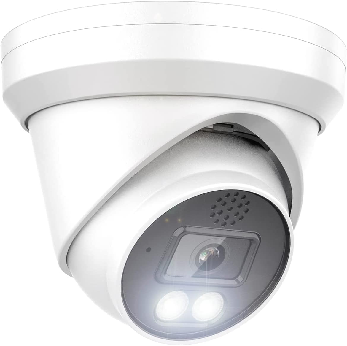 Real HD 6MP Add-On Full Color Night Vision Dome IP Camera for IP NVR Systems, with Visiable White Lights, 105° Viewing Angle, Outdoor, Compatible with Hik NVR, Blue Iris, NDAA Compliant