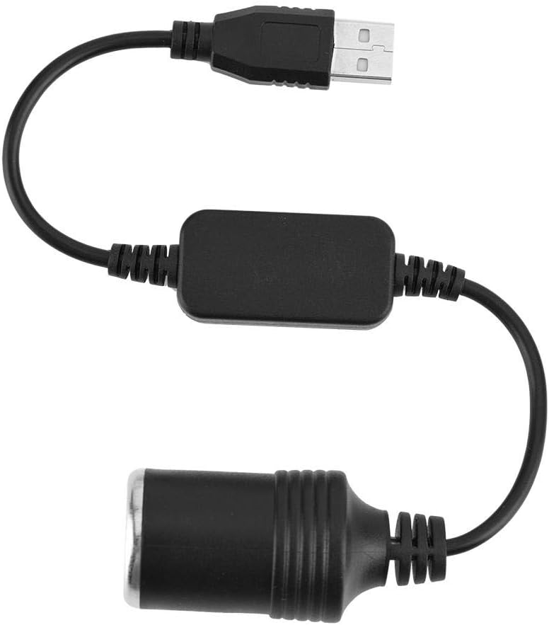 Vipxyc Car Cigarette Lighter Socket Converter, 5V USB Port to 12V Car Cigarette Lighter Socket Female Converter Adapter Cord, For Driving recorder, electronic dog