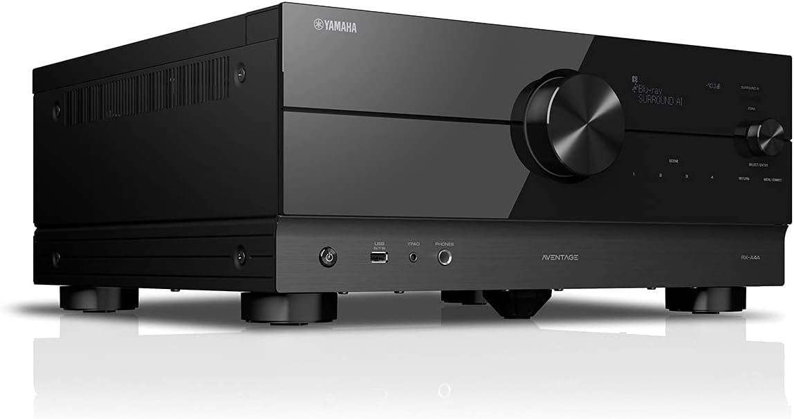 Yamaha RX-A4A AVENTAGE 7.2-Channel AV Receiver – 8K and 4K/120 HDMI, eARC, Dolby Atmos, DTS:X, Auro-3D, Surround:AI, Wi-Fi, Bluetooth, MusicCast