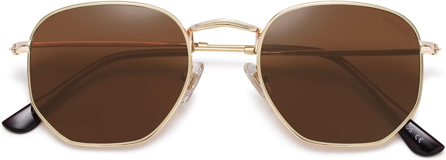 SOJOS Square Polarized Sunglasses for Women Men Small Hexagonal Polygon Shades SJ1072