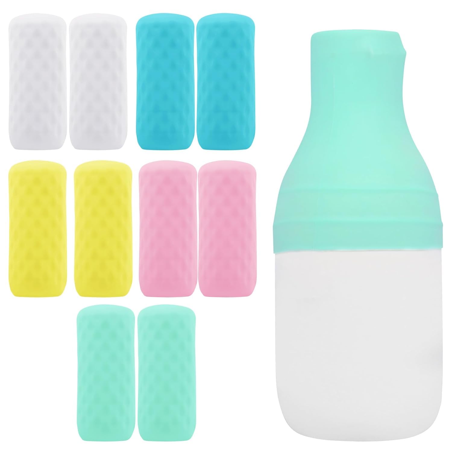 10 Pack Travel Essentials Silicone Bottle Covers Leak Proofing | Cruise Essentials, Beach Vacation Essentials Women Men, Airplane Travel Accessories, Travel Size Toiletries, Travel Must Have