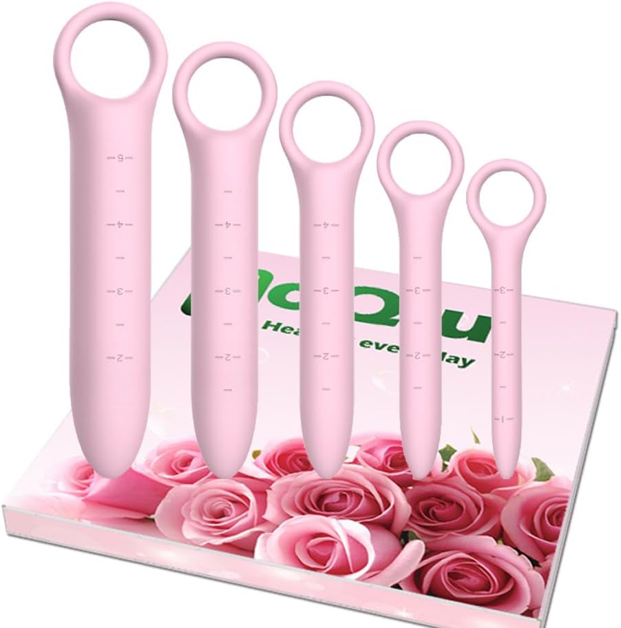 5-Pack Silicone Dilators for Pelvic Floor for Women, Pink