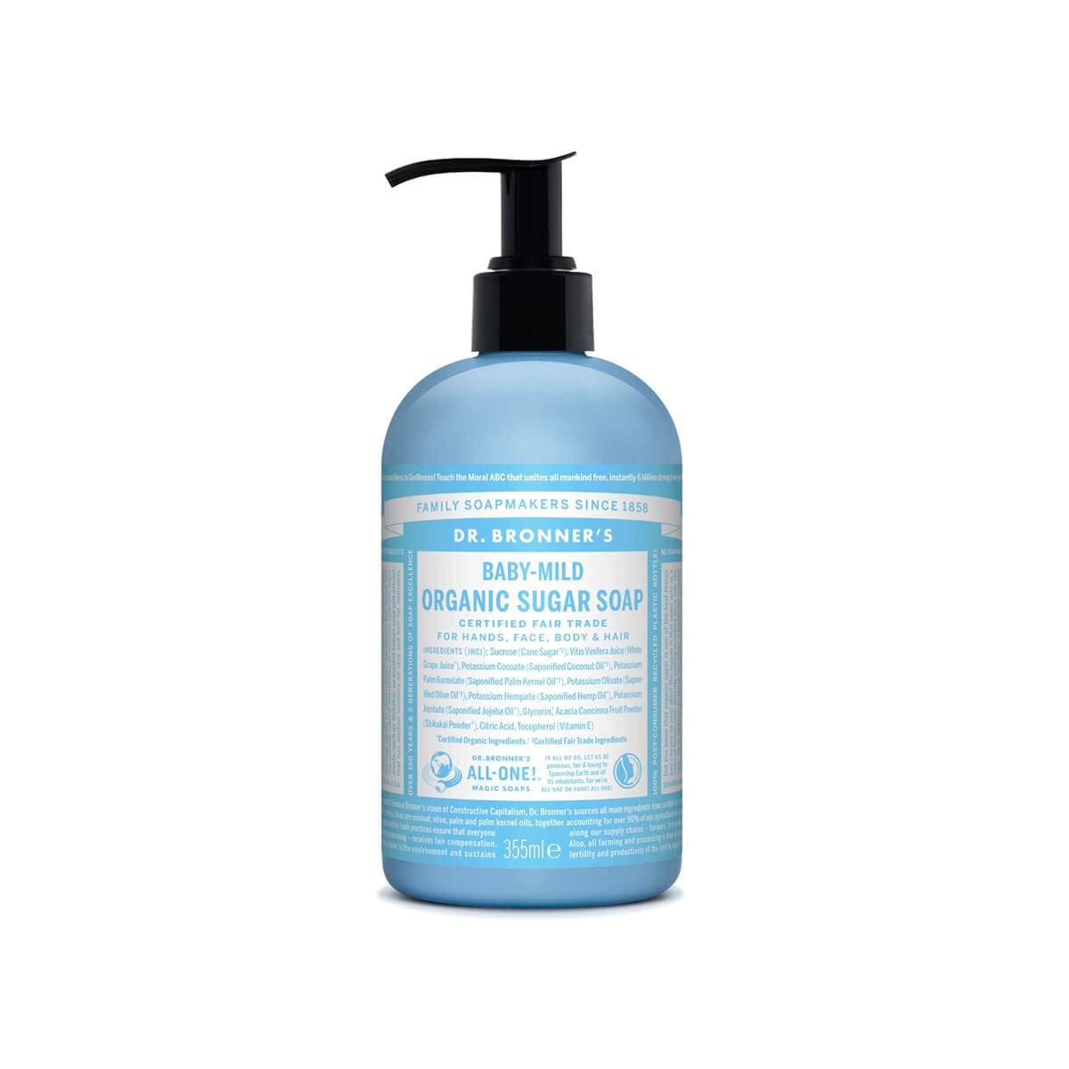 Dr. Bronner's - Organic Sugar Soap Baby Mild 355 ml Black