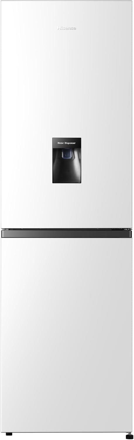 Hisense RB327N4WWE 55cm Freestanding 50/50 Fridge Freezer - 256 litre capacity - Total No Frost - Non-plumbed Water Dispenser - White - E Rated, H182.4 x W55 x D55.7 (cm)