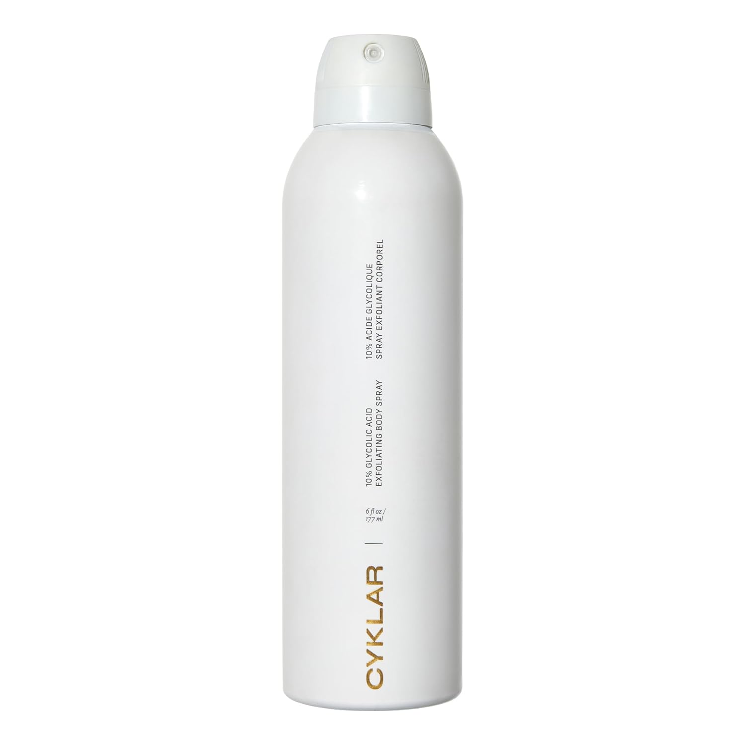 Cyklar Glycolic Acid Exfoliating Body Spray – 10% AHA Toner for Face & Body. Skin-Smoothing Spray with Peptides & Enzymes – Fragrance-Free, 6 fl oz