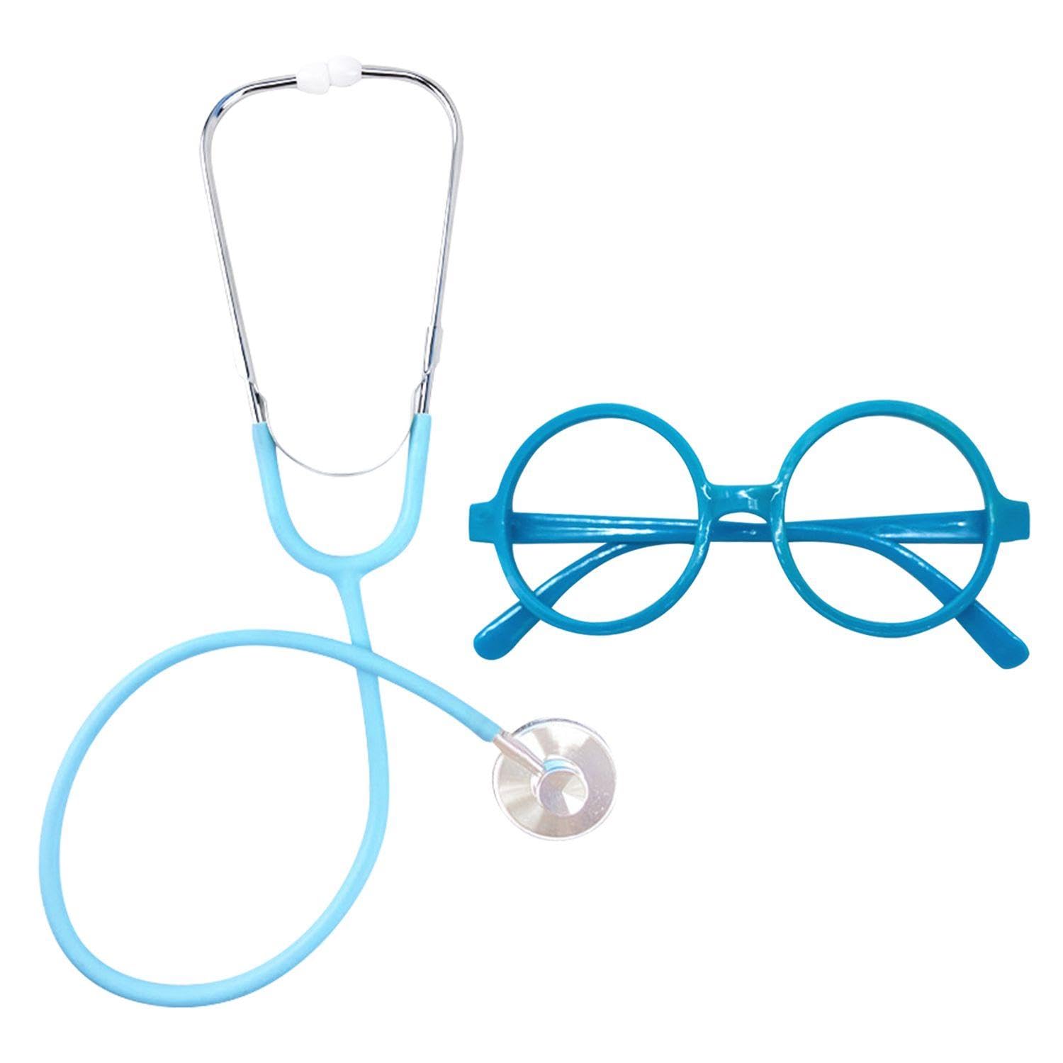 1 Toy Stethoscope And 1 Round Glasses, Children'S Stethoscope, Children'S Simulation Game Props, Children'S Educational Toys