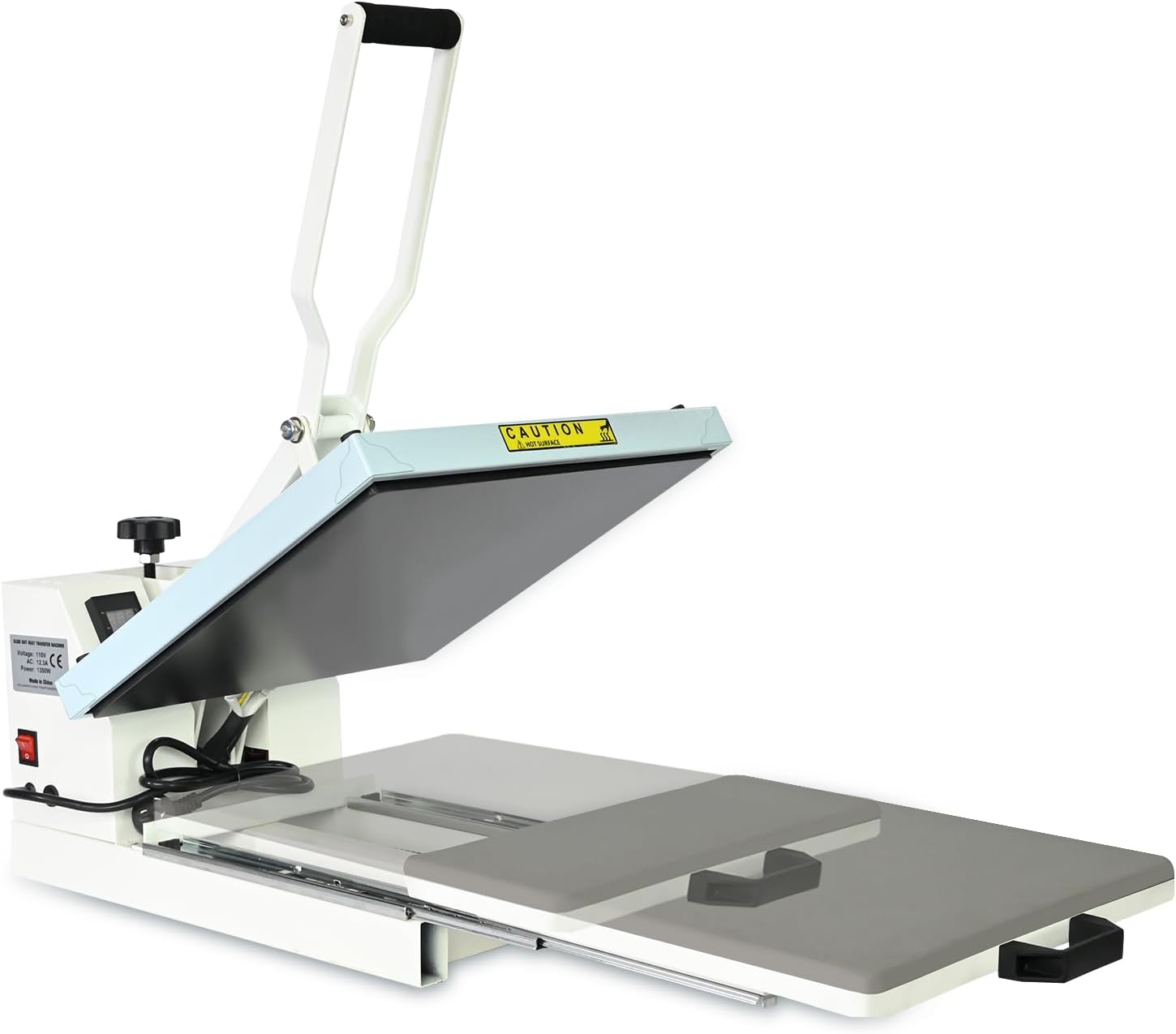 Heat Press 15x15 inch Industrial Quality with Adjustable Pressure, Slide Out Heat Transfer Machine for T-Shirt, Blue