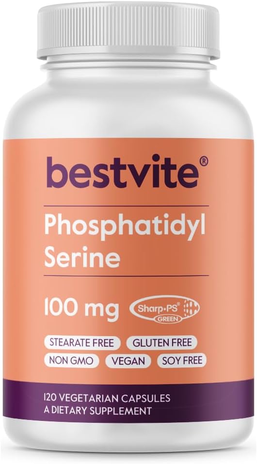 BESTVITE Phosphatidylserine 100mg (120 Veg Caps) w/Sharp-PS® Green