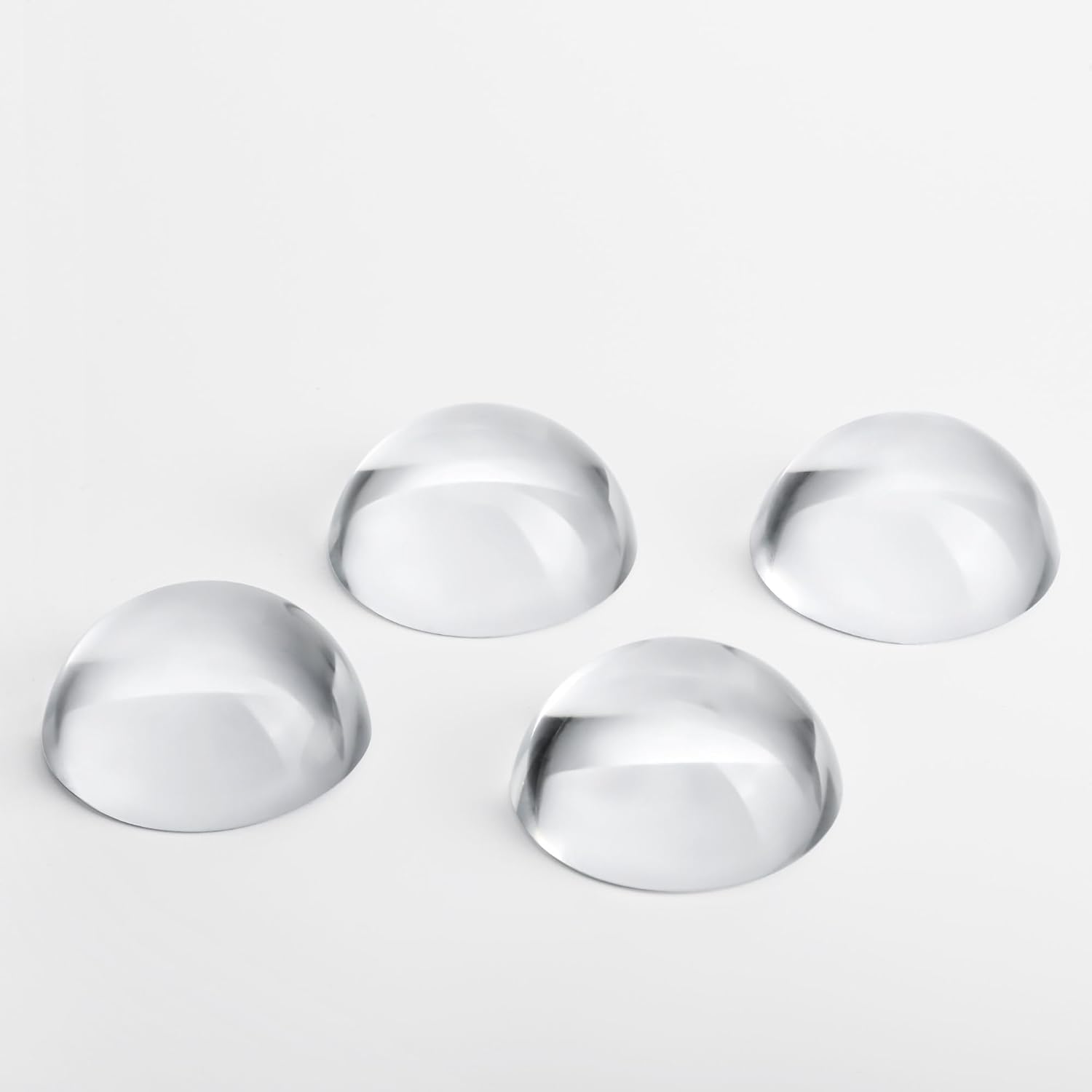QFkris 4Pcs 1.9inch Crystal Dome Magnifying Paperweight, Clear Distortion-Free Optics Convex Lens Set for Physics Classroom Home Decor Graduation Gifts