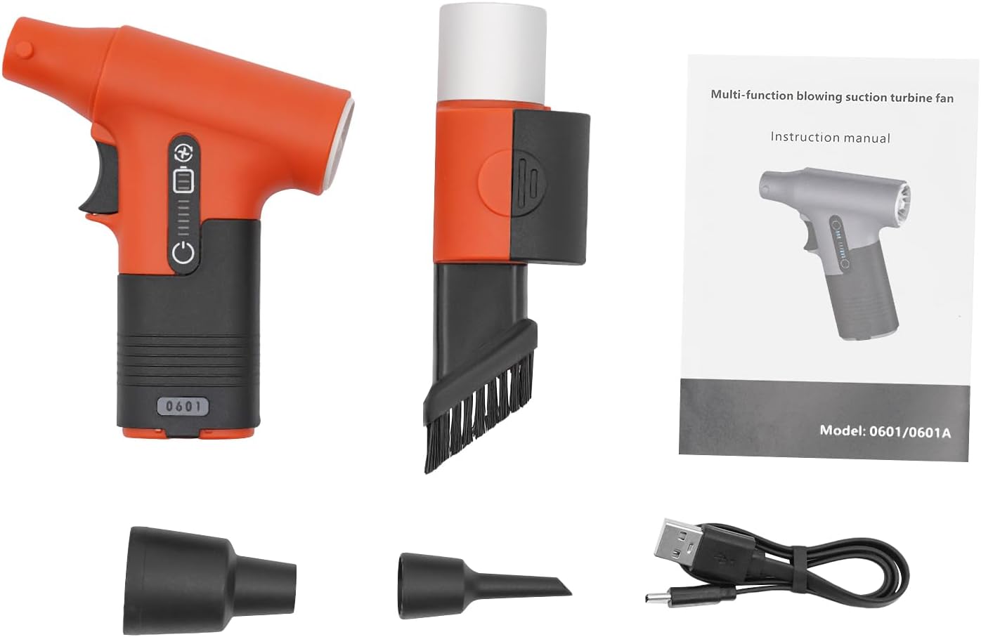 Electric Air Duster, 13000RPM Compressed Blower Fan Multi-Functional Tiny Electric Cleaner 3 Speeds Adjustable Rechargeable Air Blower for Keyboard PC Deep, Car, Home Cleaning (Orange)