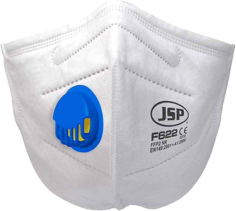JSP - Safety Disposable Vertical Fold Flat Mask FFP2V (F622) Pack of 2 - Retail Ready