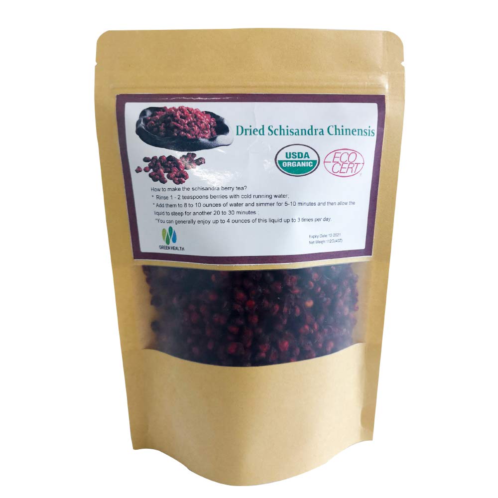 Nature Organic Schisandra Berries Dried Loose Bulk Herbs Schisandra Chinensis (Wu Wei Zi)Tea, 1 pcs, 4 Ounce (Pack of 1)