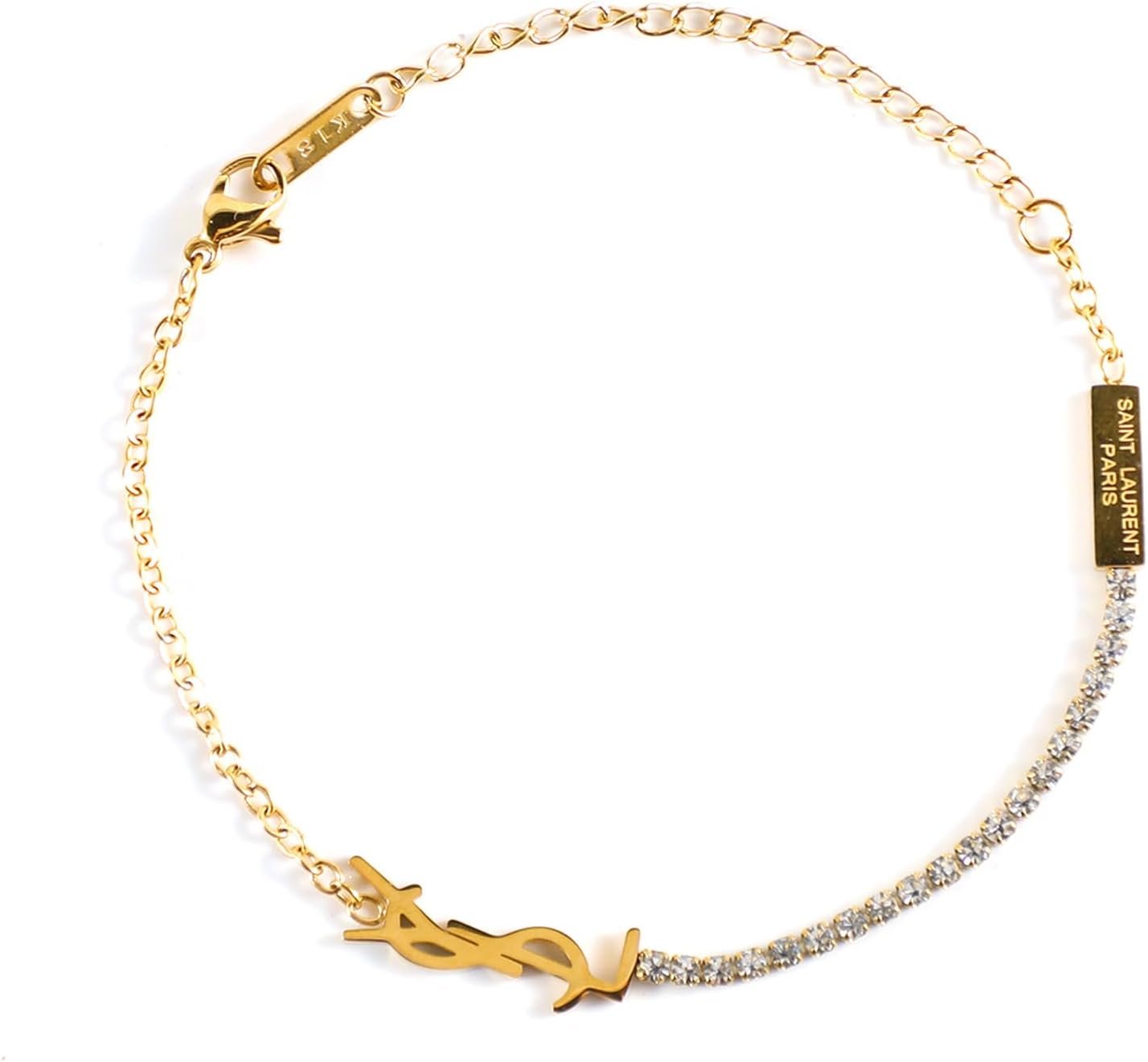 18K Gold Initial Bracelet for Women, Dainty Luxury Gold Chain Bracelet, Minimalist Trendy Link Bracelets for Jewelry Gift