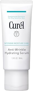 Curel Japan Anti-Wrinkle Hydrating Serum, Lightweight Serum, Fragrance Free & Colorant Free, Sensitive Skin Serum, 1.3 Oz