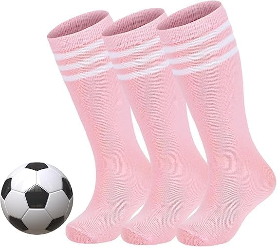 Zando Kids Football Socks, Unisex Athletic Sock, Boys Girls Stripes Stockings, Sports Socks For Outdoor Activities 2025