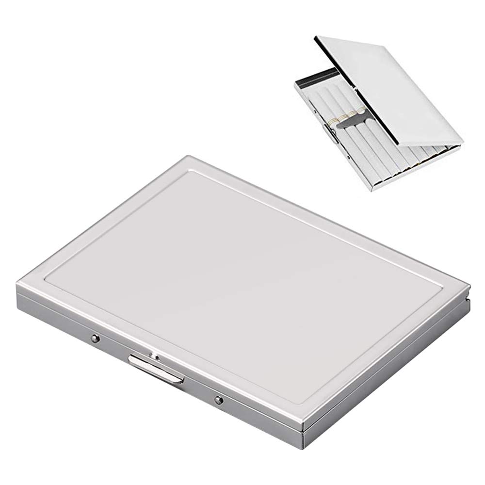 Stainless Steel Lightweight Extra Slim Cigarette Case Box (Sliver)