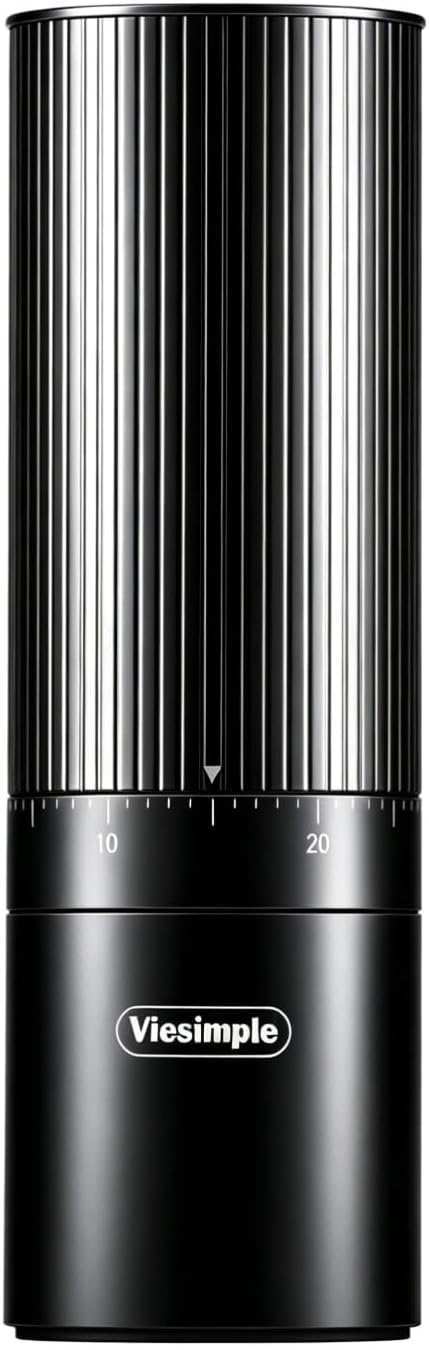 V6 Pro Burr Coffee Grinder, Portable Electric Grinder with All Metal Body, 60 Precise Settings for Espresso to French Press, Fast & Mess-free Grinding for Home Travel Use, Black