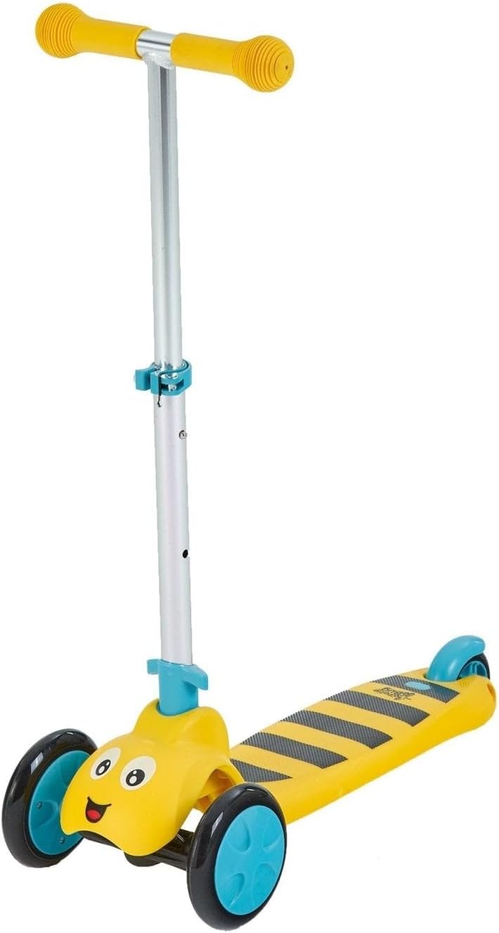 Scootiebug Bumble Scooter, Ride-on With Three Non-scratch Wheels, Non-slip Deck, Fold Down Handlebar, Unique Design. Tilt Steering, Funky Bug Faces, Easy Transport - Ages 2 Years+
