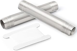 TAISHER 2Pcs Stainless Steel Pipe Fittings, 1/2" NPT x 1/2" NPT Male Threaded, 6" Length Nipple Cast Pipe